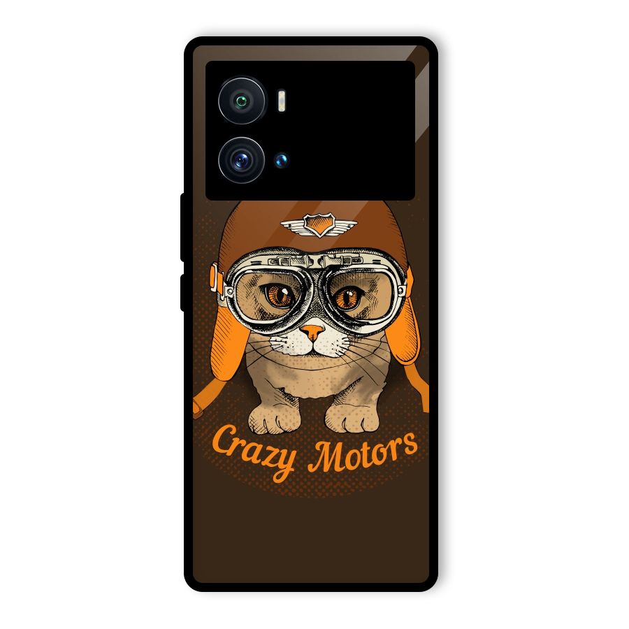 Crazy cat Glass Back Case for Vivo iQOO 9 Pro