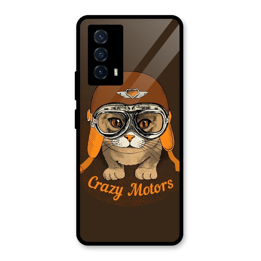 Crazy cat Glass Back Case for Vivo iQOO Z5