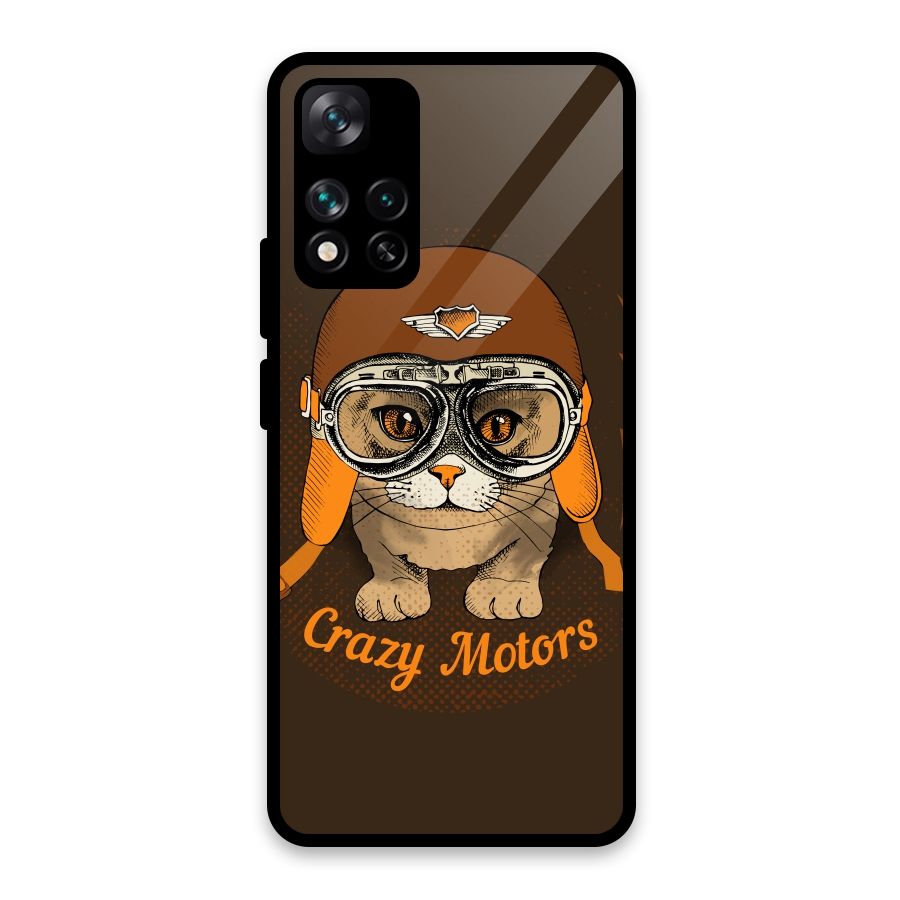 Crazy cat Glass Back Case for Xiaomi 11i HyperCharge 5G