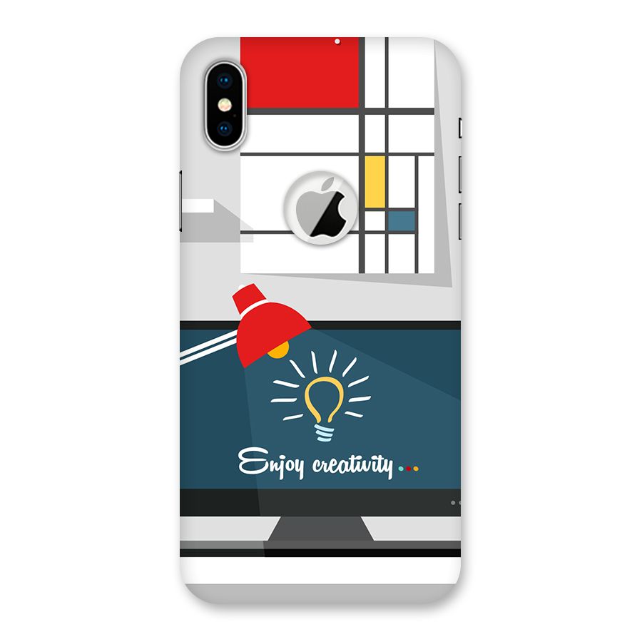 Creative Workspace Design Back Case for iPhone XS Logo Cut