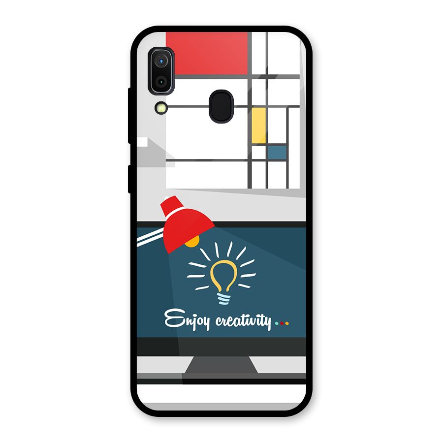 Creative Workspace Design Glass Back Case for Galaxy A30