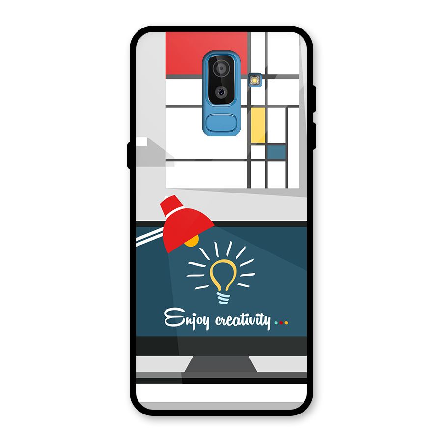 Creative Workspace Design Glass Back Case for Galaxy J8