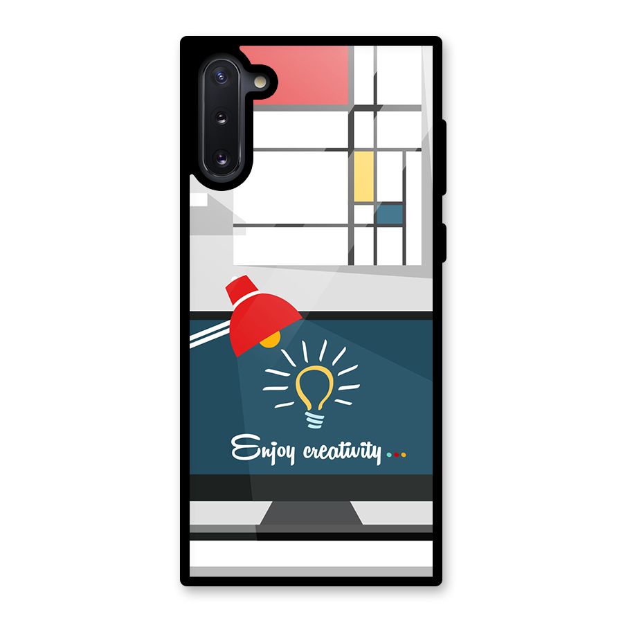 Creative Workspace Design Glass Back Case for Galaxy Note 10