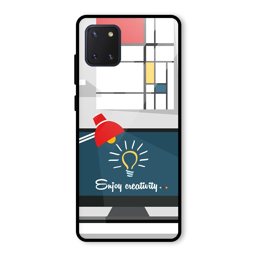 Creative Workspace Design Glass Back Case for Galaxy Note 10 Lite