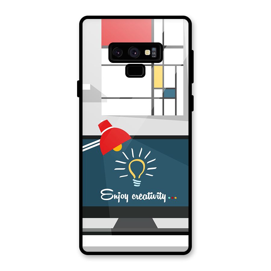 Creative Workspace Design Glass Back Case for Galaxy Note 9