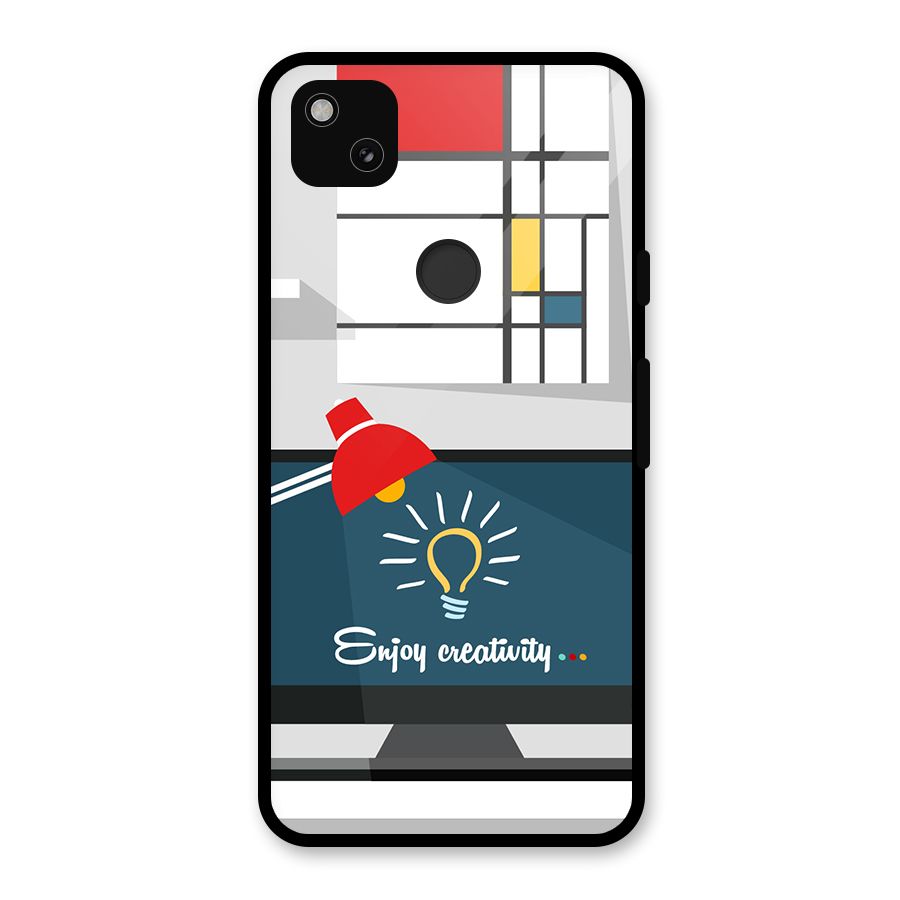 Creative Workspace Design Glass Back Case for Google Pixel 4a