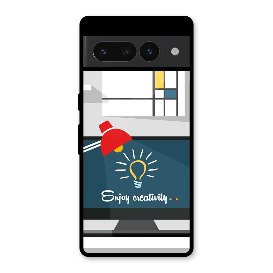 Creative Workspace Design Glass Back Case for Google Pixel 7 Pro
