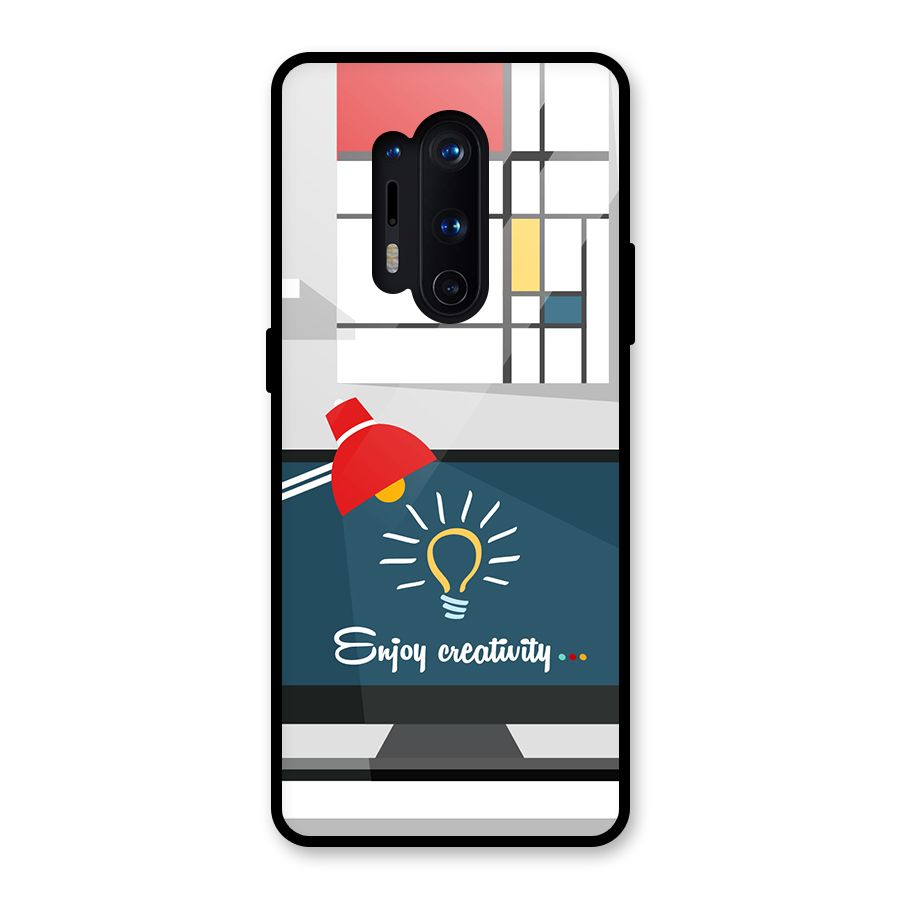 Creative Workspace Design Glass Back Case for OnePlus 8 Pro