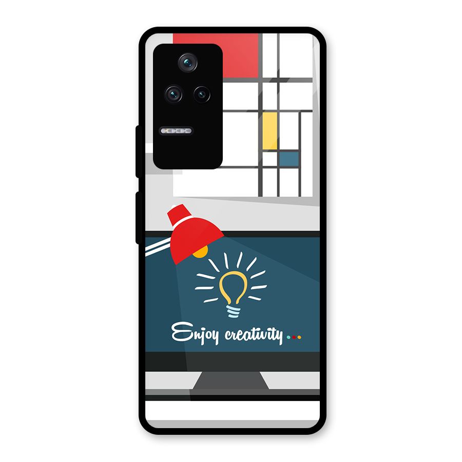 Creative Workspace Design Glass Back Case for Poco F4 5G