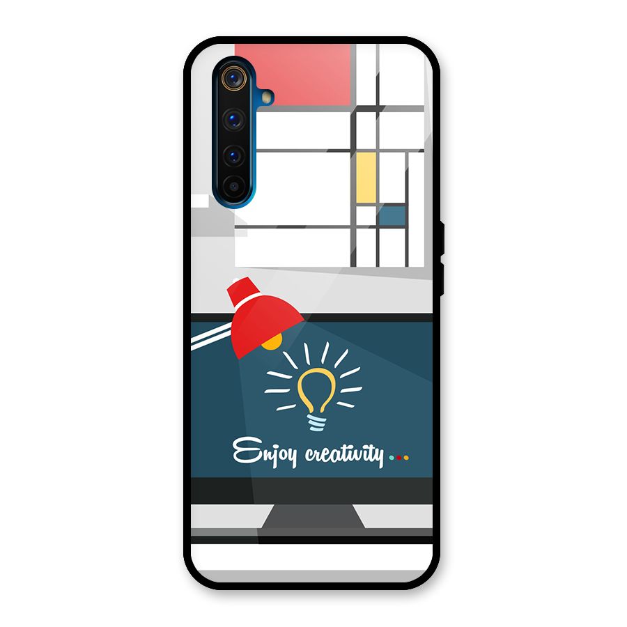Creative Workspace Design Glass Back Case for Realme 6 Pro