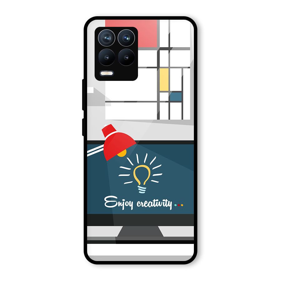 Creative Workspace Design Glass Back Case for Realme 8 Pro