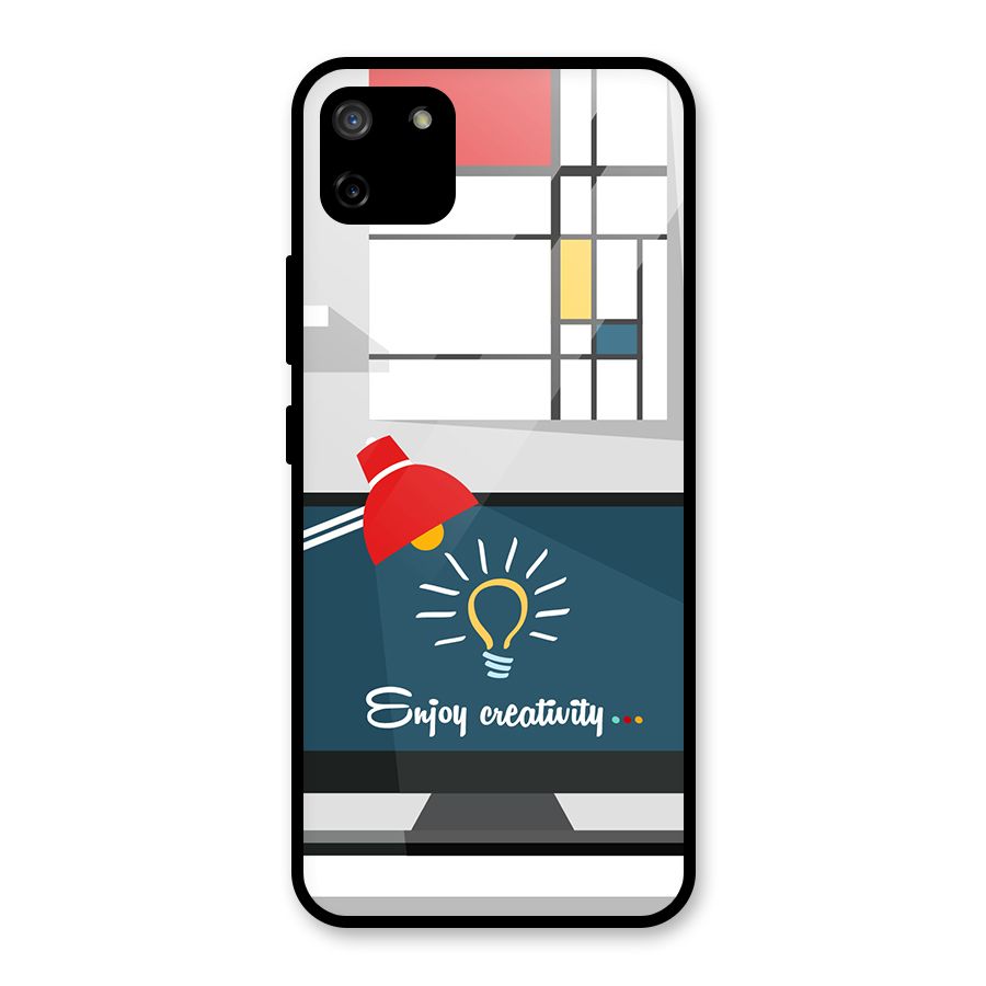 Creative Workspace Design Glass Back Case for Realme C11