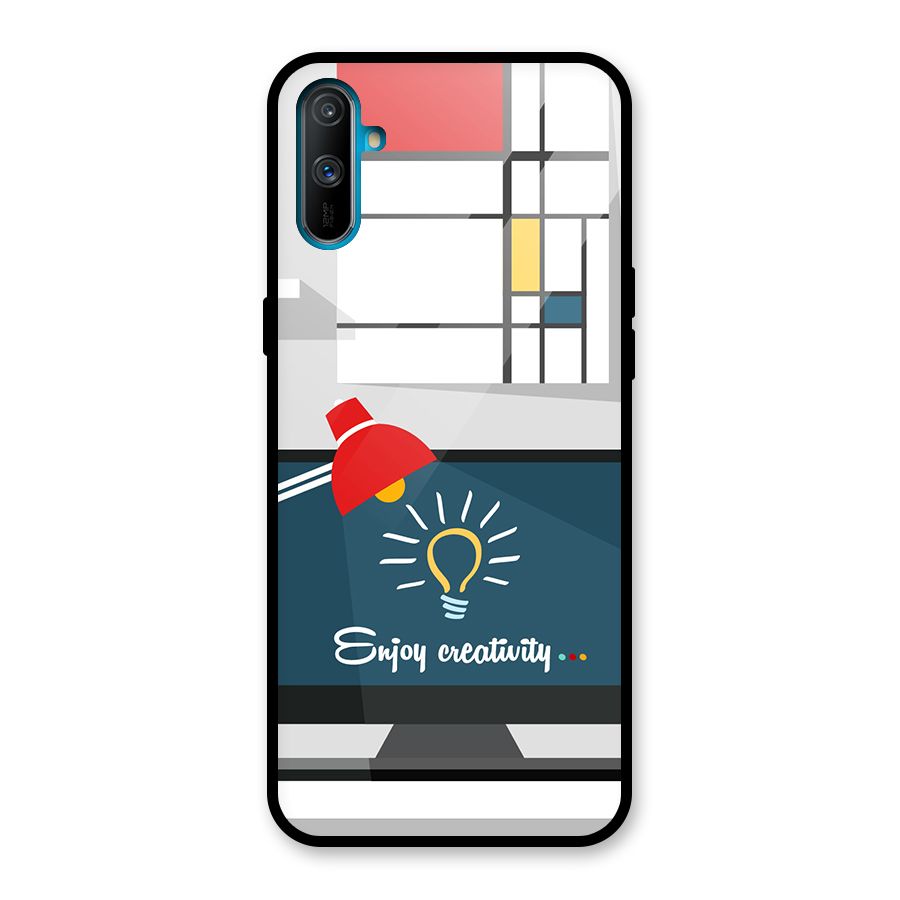 Creative Workspace Design Glass Back Case for Realme C3