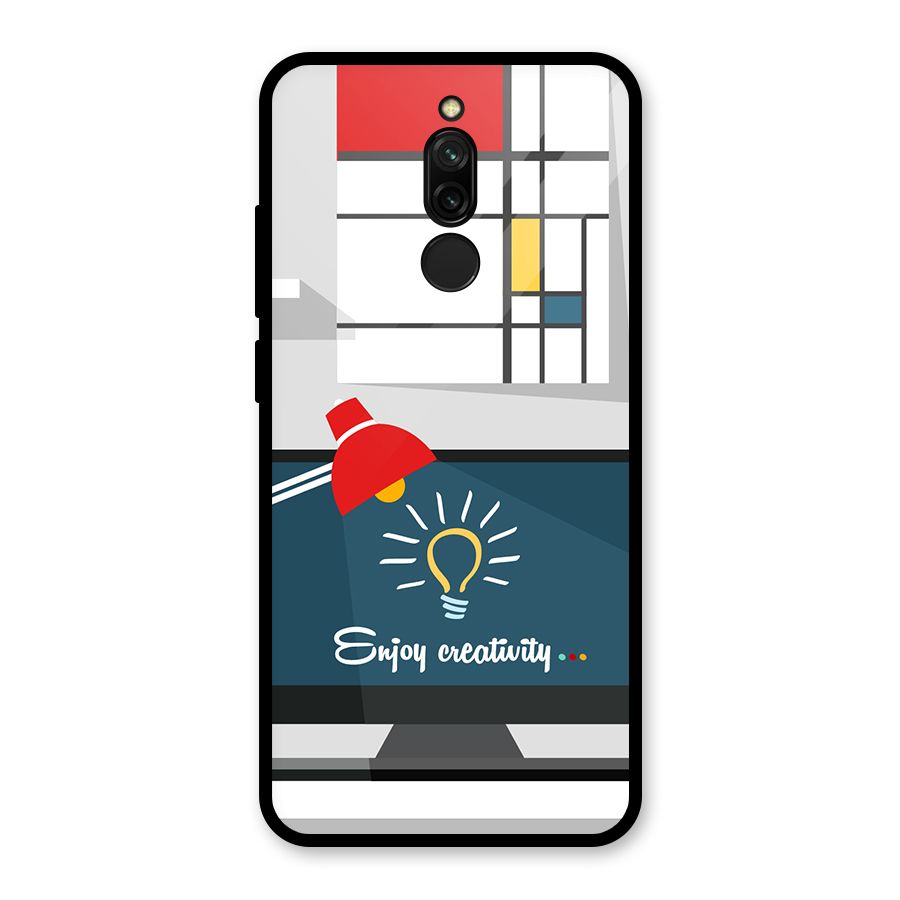 Creative Workspace Design Glass Back Case for Redmi 8