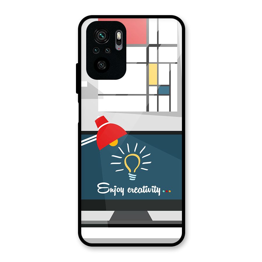 Creative Workspace Design Glass Back Case for Redmi Note 10S