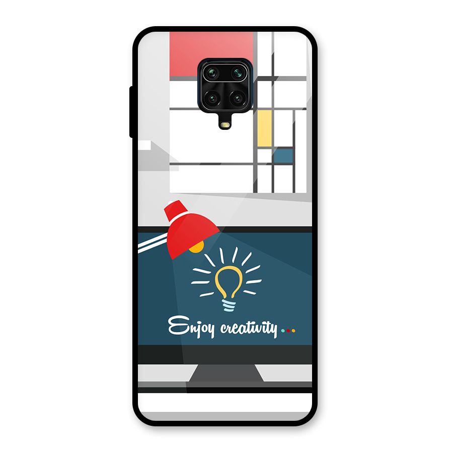 Creative Workspace Design Glass Back Case for Redmi Note 10 Lite