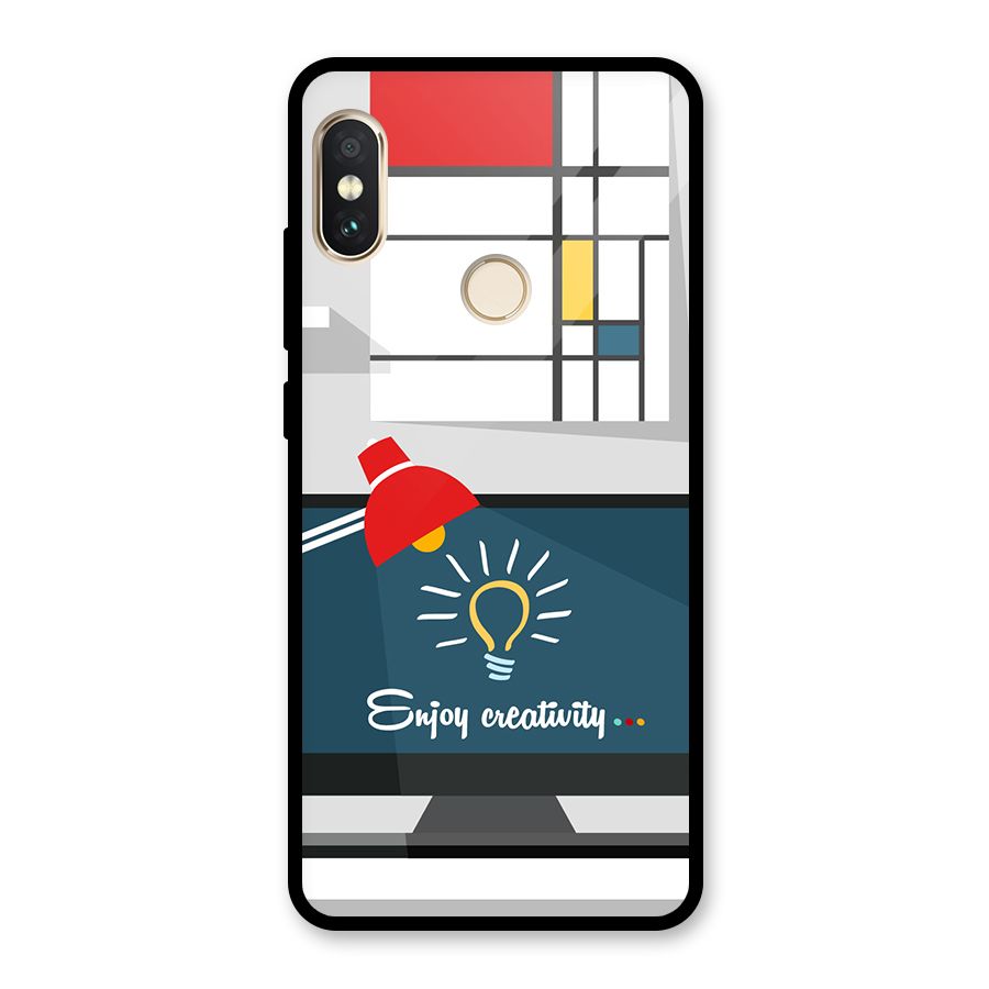 Creative Workspace Design Glass Back Case for Redmi Note 5 Pro