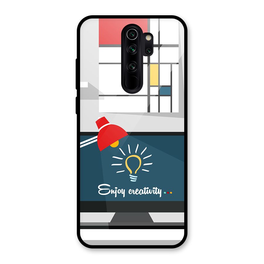Creative Workspace Design Glass Back Case for Redmi Note 8 Pro