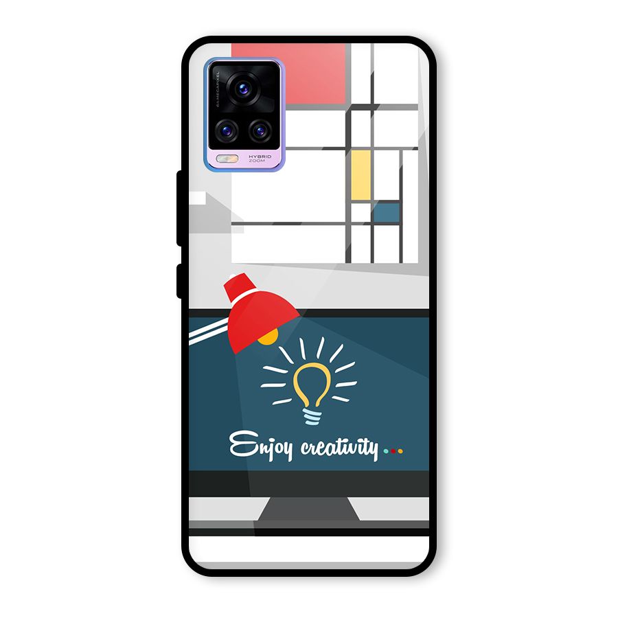 Creative Workspace Design Glass Back Case for Vivo V20 Pro