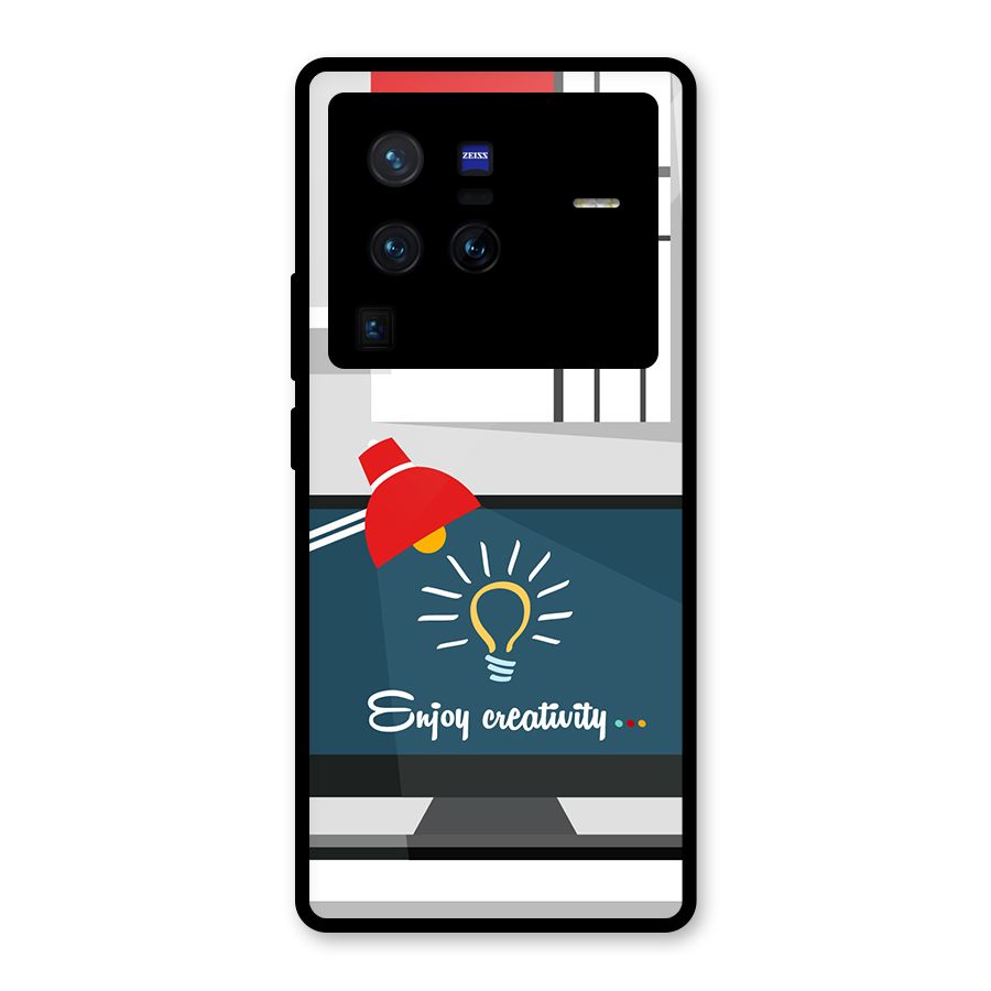 Creative Workspace Design Glass Back Case for Vivo X80 Pro