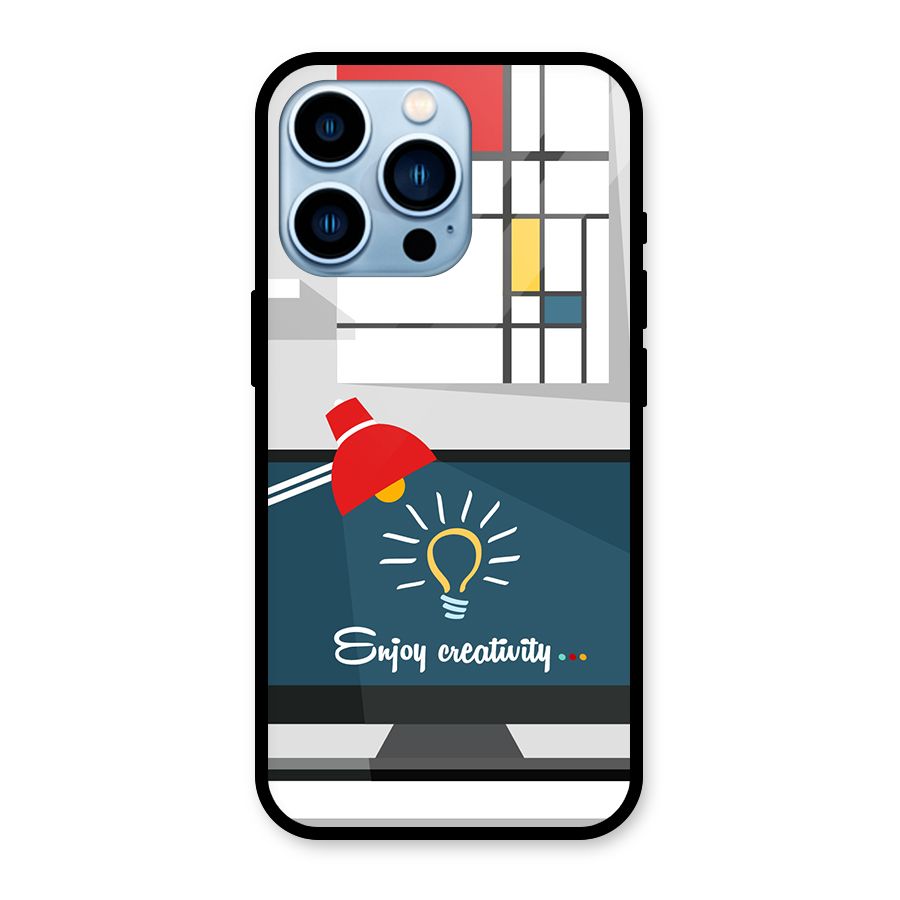 Creative Workspace Design Glass Back Case for iPhone 13 Pro