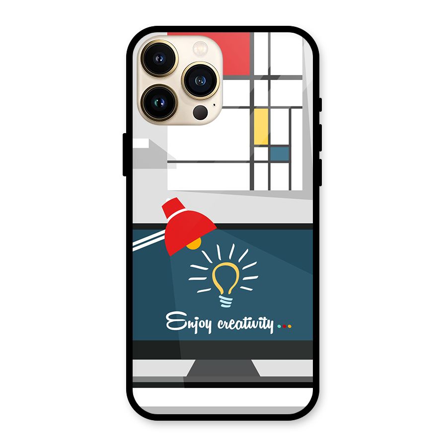 Creative Workspace Design Glass Back Case for iPhone 13 Pro Max