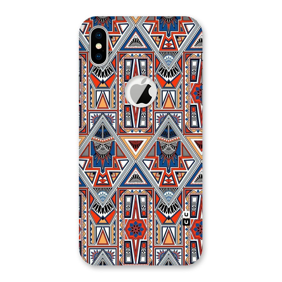 Creative Aztec Art Back Case for iPhone X Logo Cut