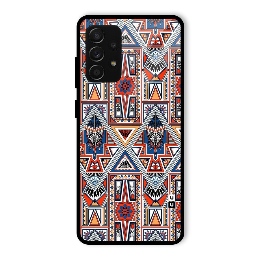 Creative Aztec Art Glass Back Case for Galaxy A53 5G