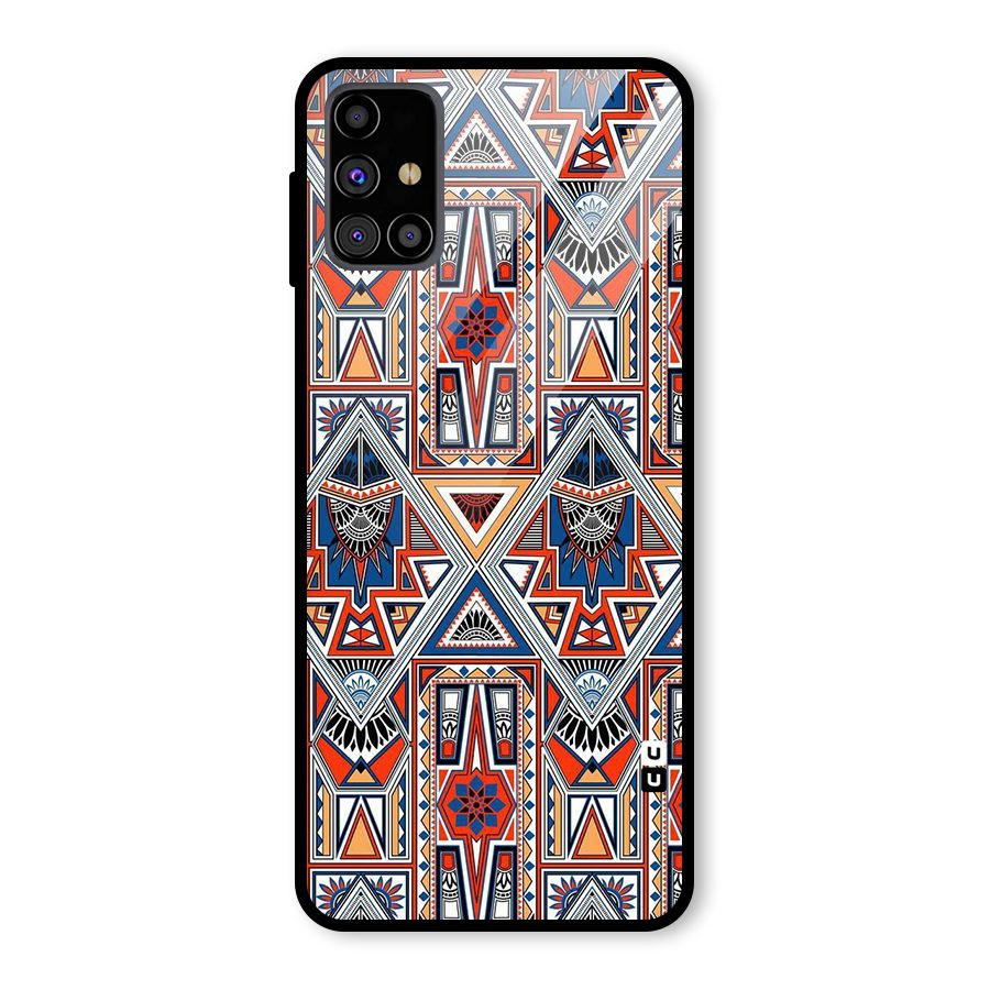 Creative Aztec Art Glass Back Case for Galaxy M31s