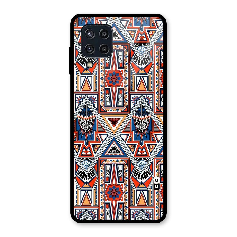 Creative Aztec Art Glass Back Case for Galaxy M32
