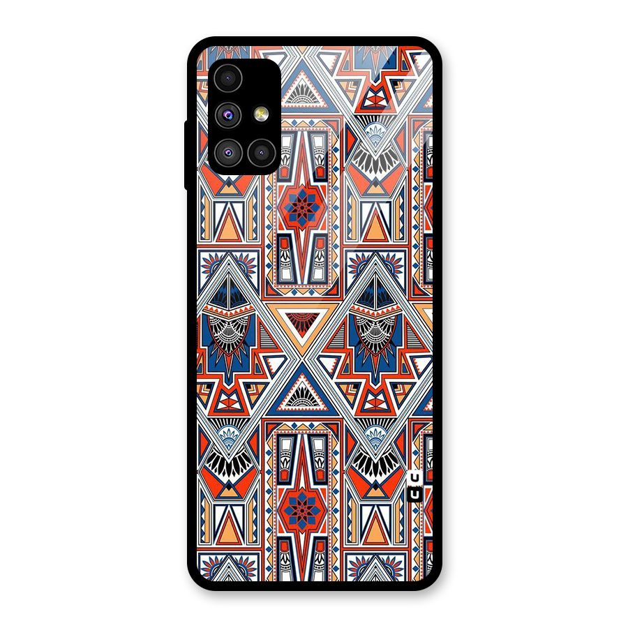 Creative Aztec Art Glass Back Case for Galaxy M51