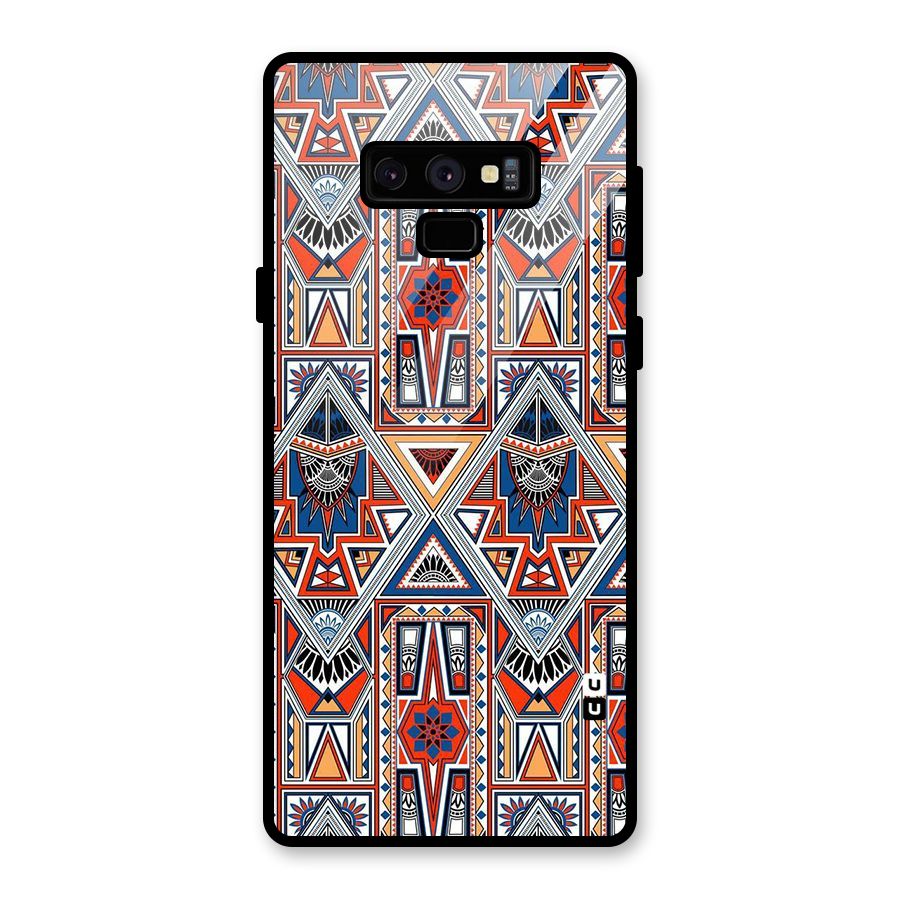 Creative Aztec Art Glass Back Case for Galaxy Note 9