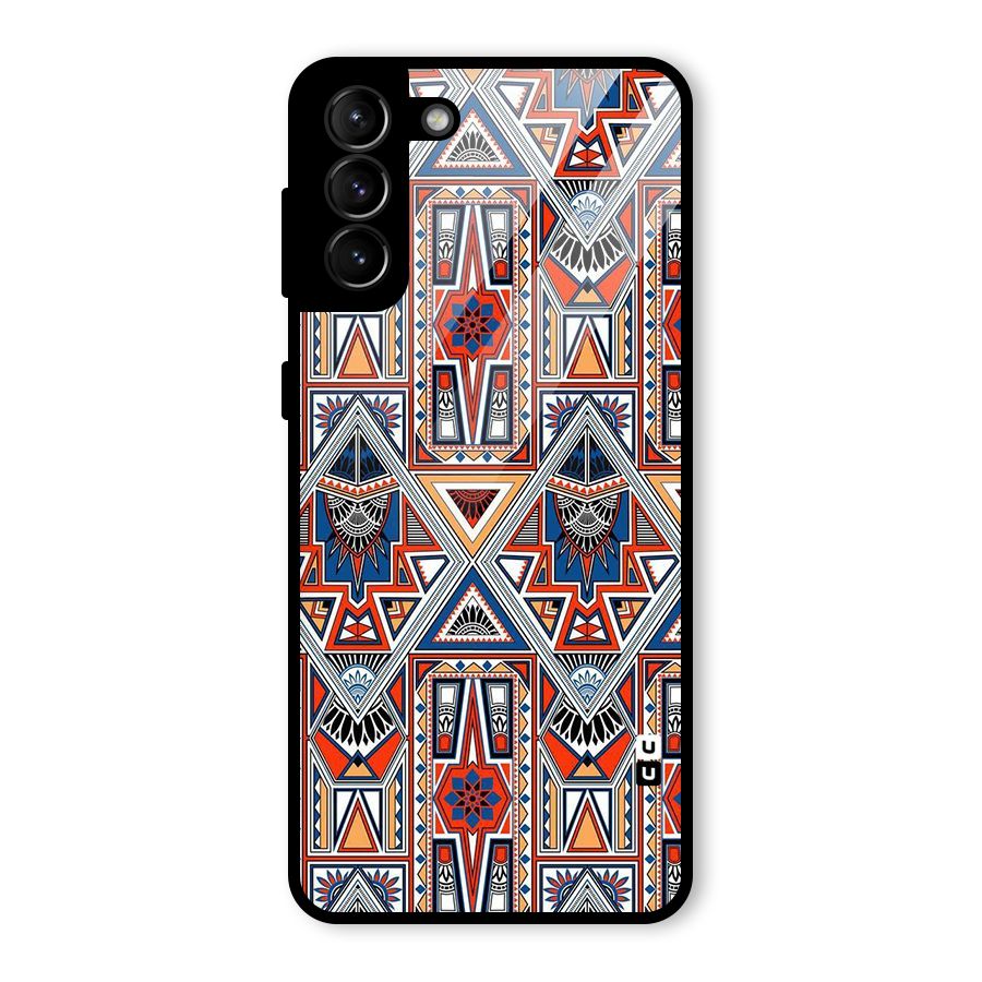 Creative Aztec Art Glass Back Case for Galaxy S21 Plus