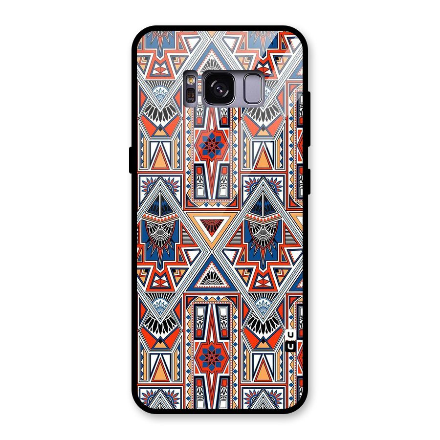 Creative Aztec Art Glass Back Case for Galaxy S8