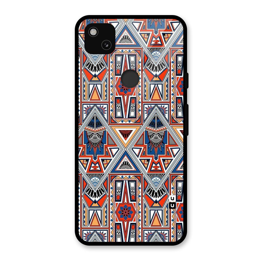 Creative Aztec Art Glass Back Case for Google Pixel 4a