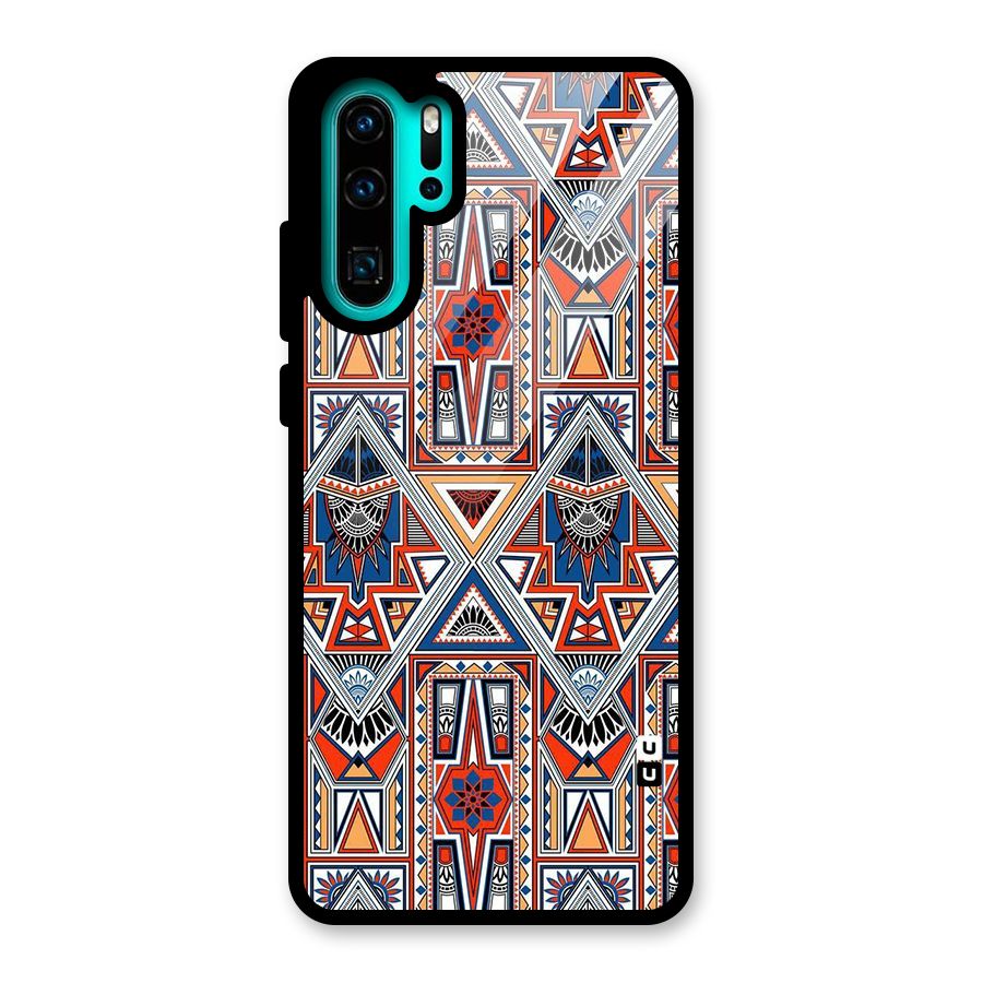 Creative Aztec Art Glass Back Case for Huawei P30 Pro