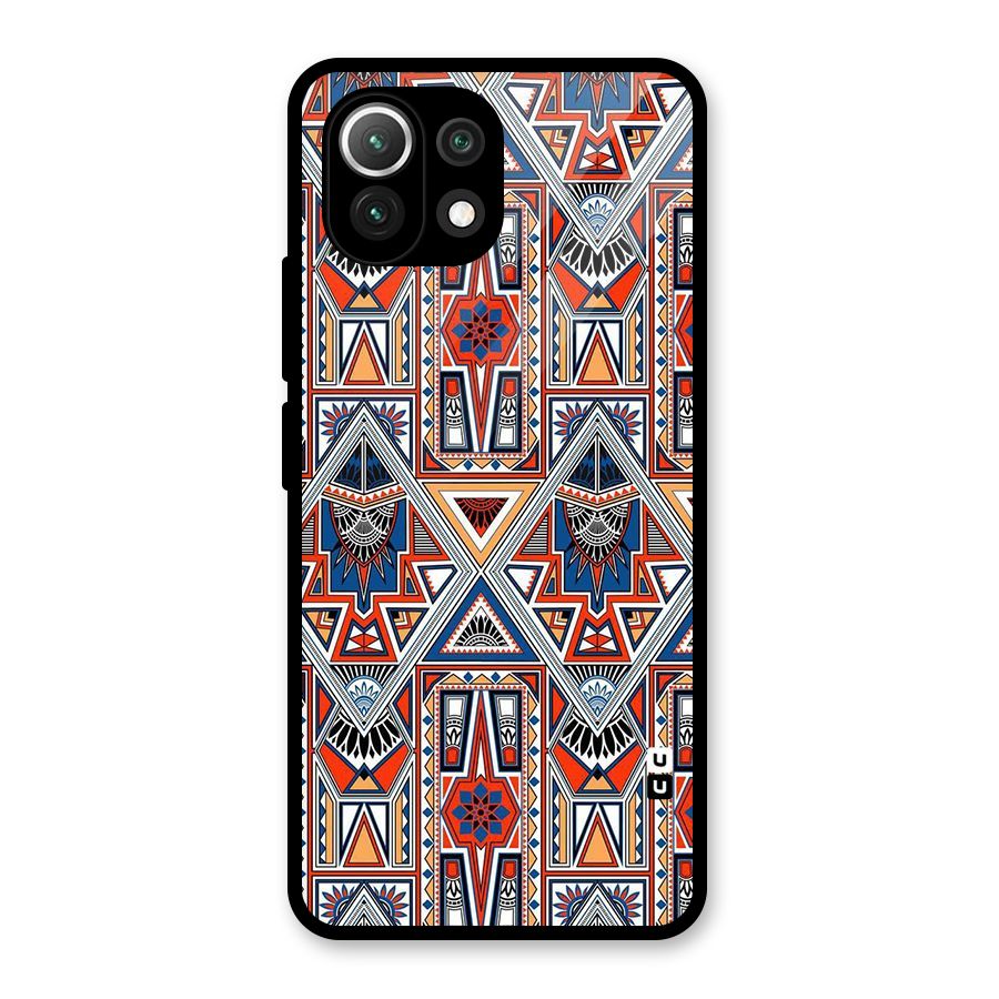 Creative Aztec Art Glass Back Case for Mi 11 Lite