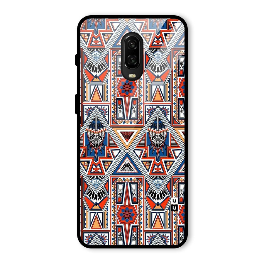 Creative Aztec Art Glass Back Case for OnePlus 6T