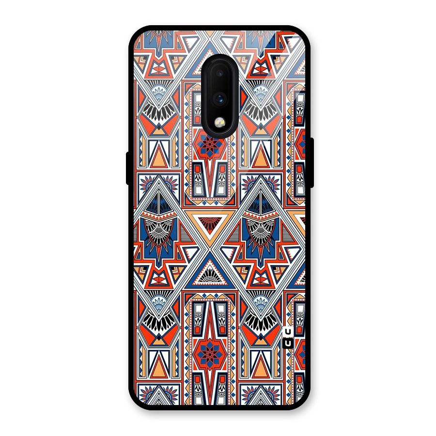Creative Aztec Art Glass Back Case for OnePlus 7