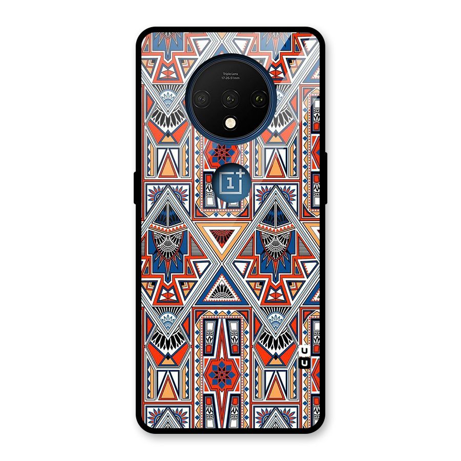 Creative Aztec Art Glass Back Case for OnePlus 7T