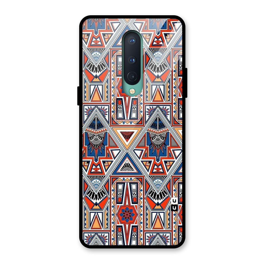 Creative Aztec Art Glass Back Case for OnePlus 8