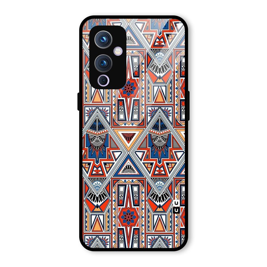 Creative Aztec Art Glass Back Case for OnePlus 9