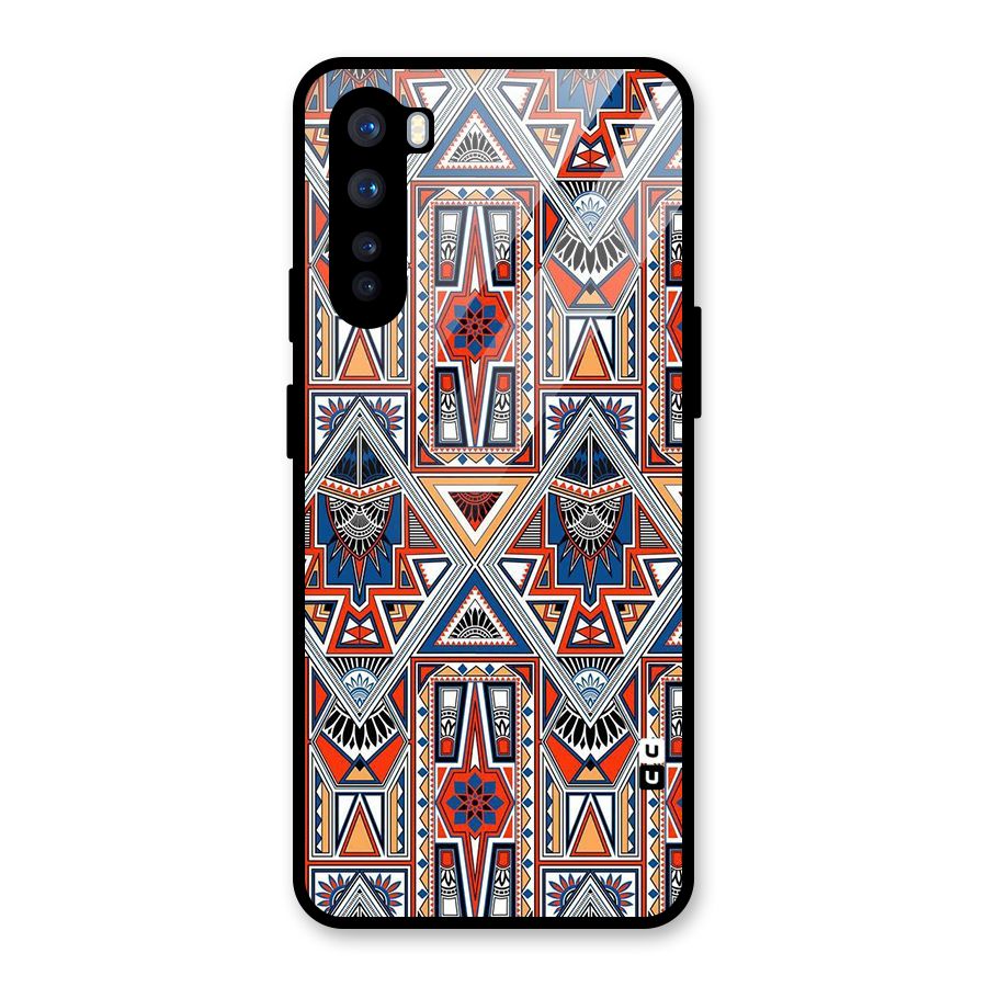 Creative Aztec Art Glass Back Case for OnePlus Nord