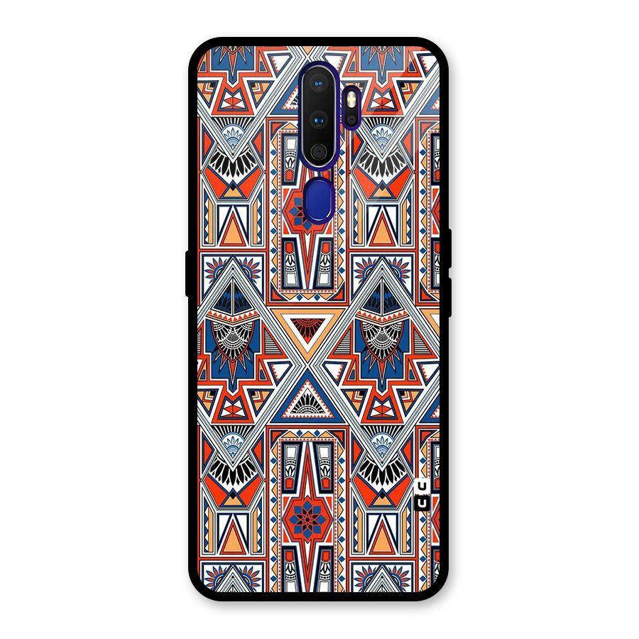 Creative Aztec Art Glass Back Case for Oppo A9 (2020)
