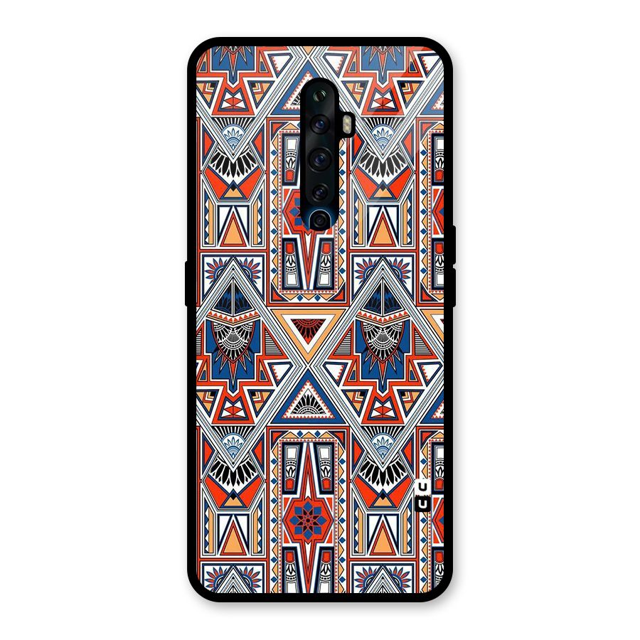 Creative Aztec Art Glass Back Case for Oppo Reno2 Z