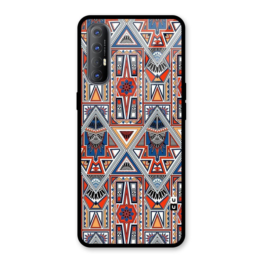 Creative Aztec Art Glass Back Case for Oppo Reno3 Pro