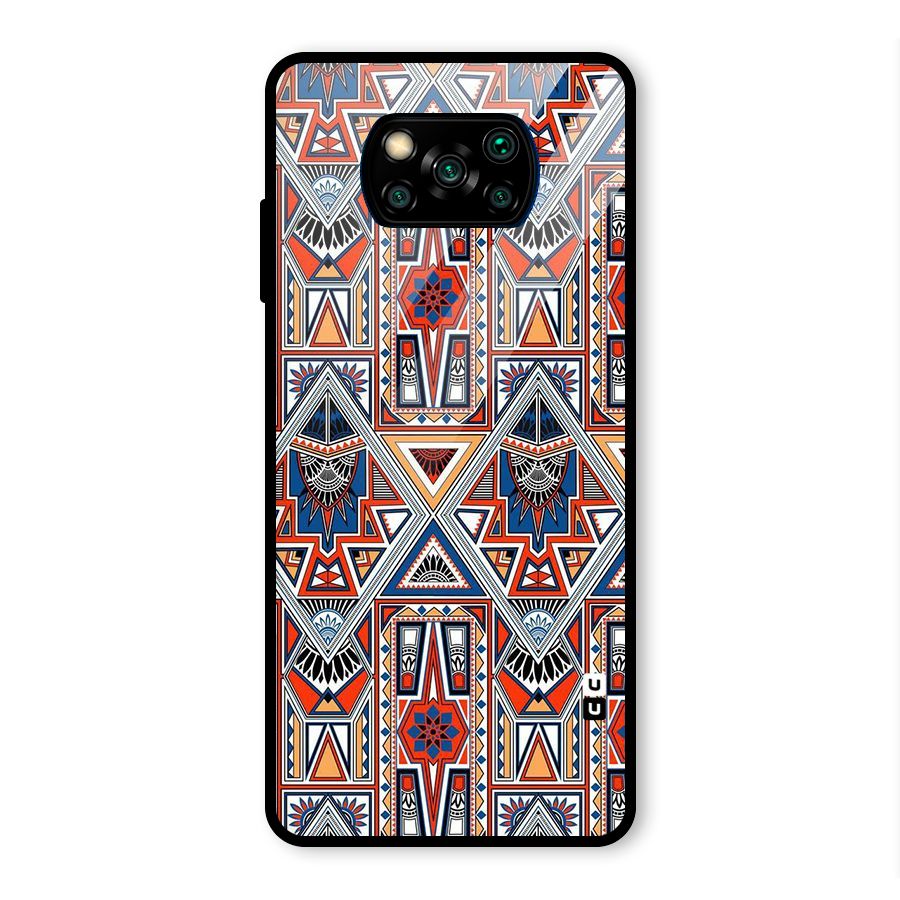 Creative Aztec Art Glass Back Case for Poco X3 Pro