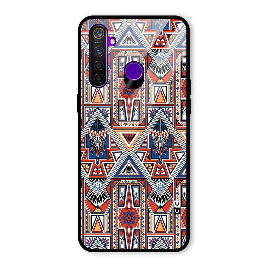 Creative Aztec Art Glass Back Case for Realme 5 Pro