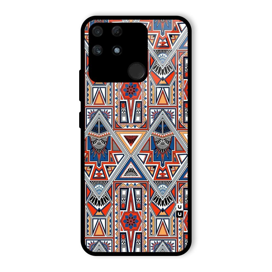 Creative Aztec Art Glass Back Case for Realme Narzo 50A