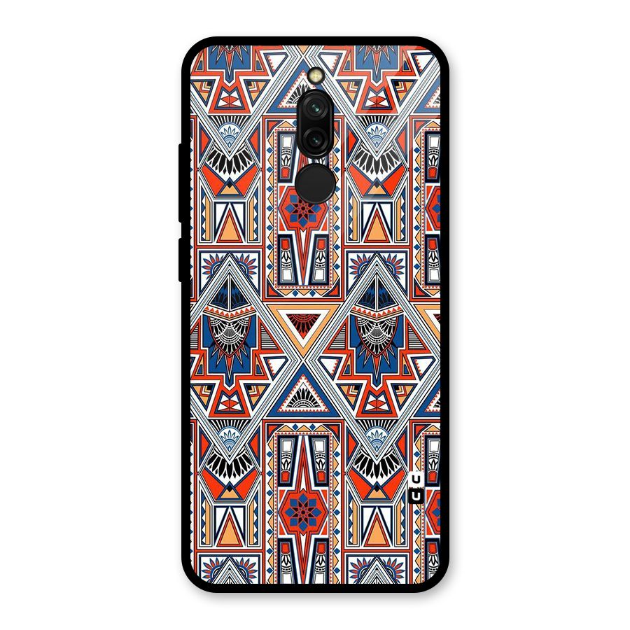 Creative Aztec Art Glass Back Case for Redmi 8